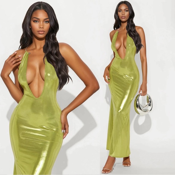 Fashion Nova Dresses & Skirts - Elma Metallic Sleeveless Maxi Dress